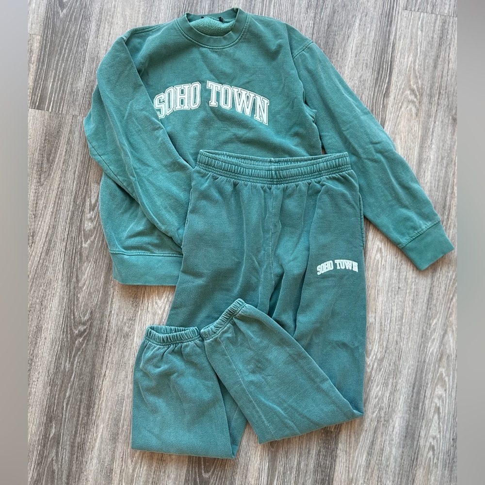Teal soho pretty little thing sweat set